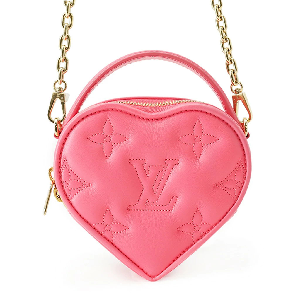 Louis Vuitton Monogram Bubblegram Pop My Heart Pouch Clutch Shoulder Bag Pink